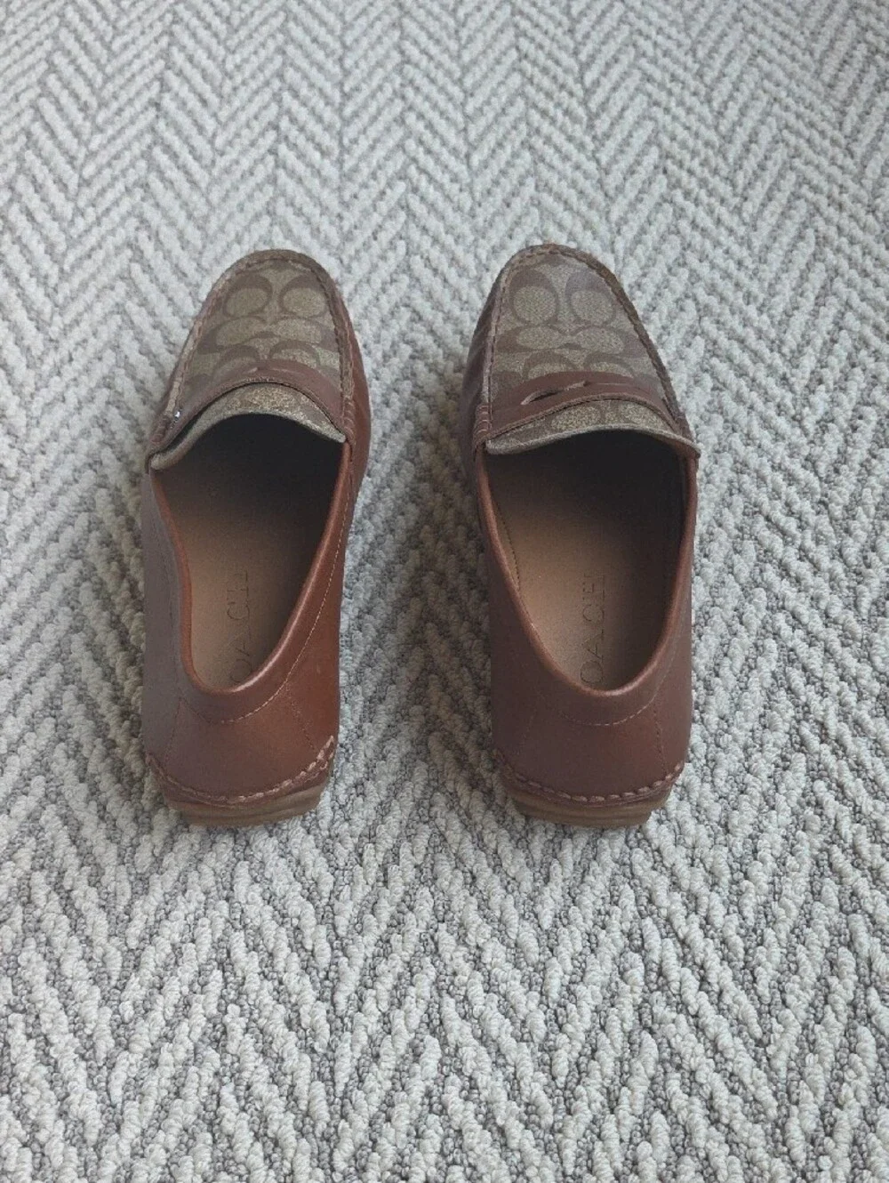 Coach Liam Driver Signature Jacquard Canvas Penny Loafers